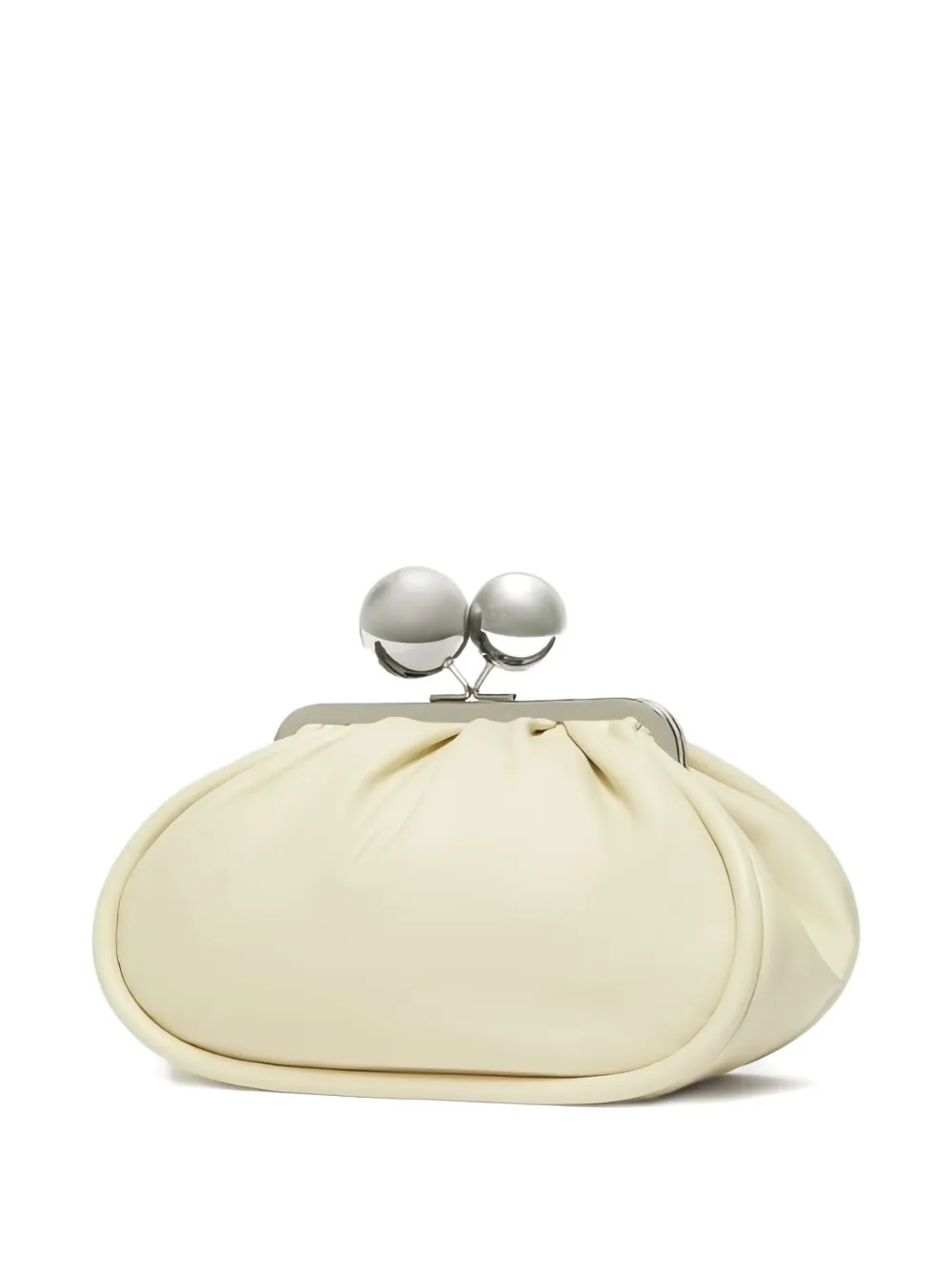 Weekend Max Mara Small Milvanew Pleated Ball-embellished Clush Bag In Neutral