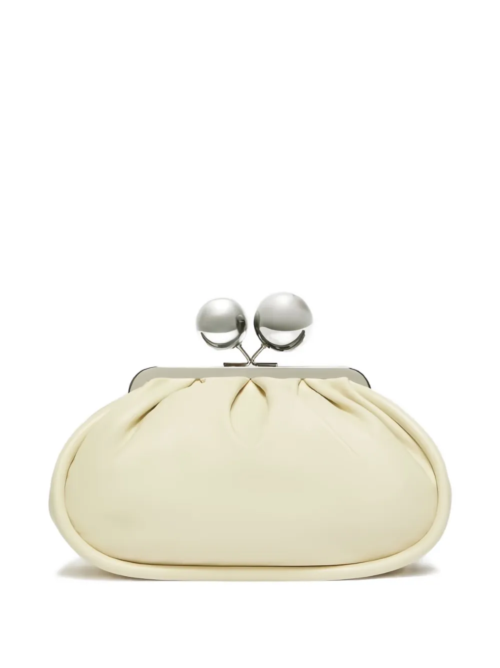 Weekend Max Mara small Milvanew pleated ball-embellished clush bag - Beige