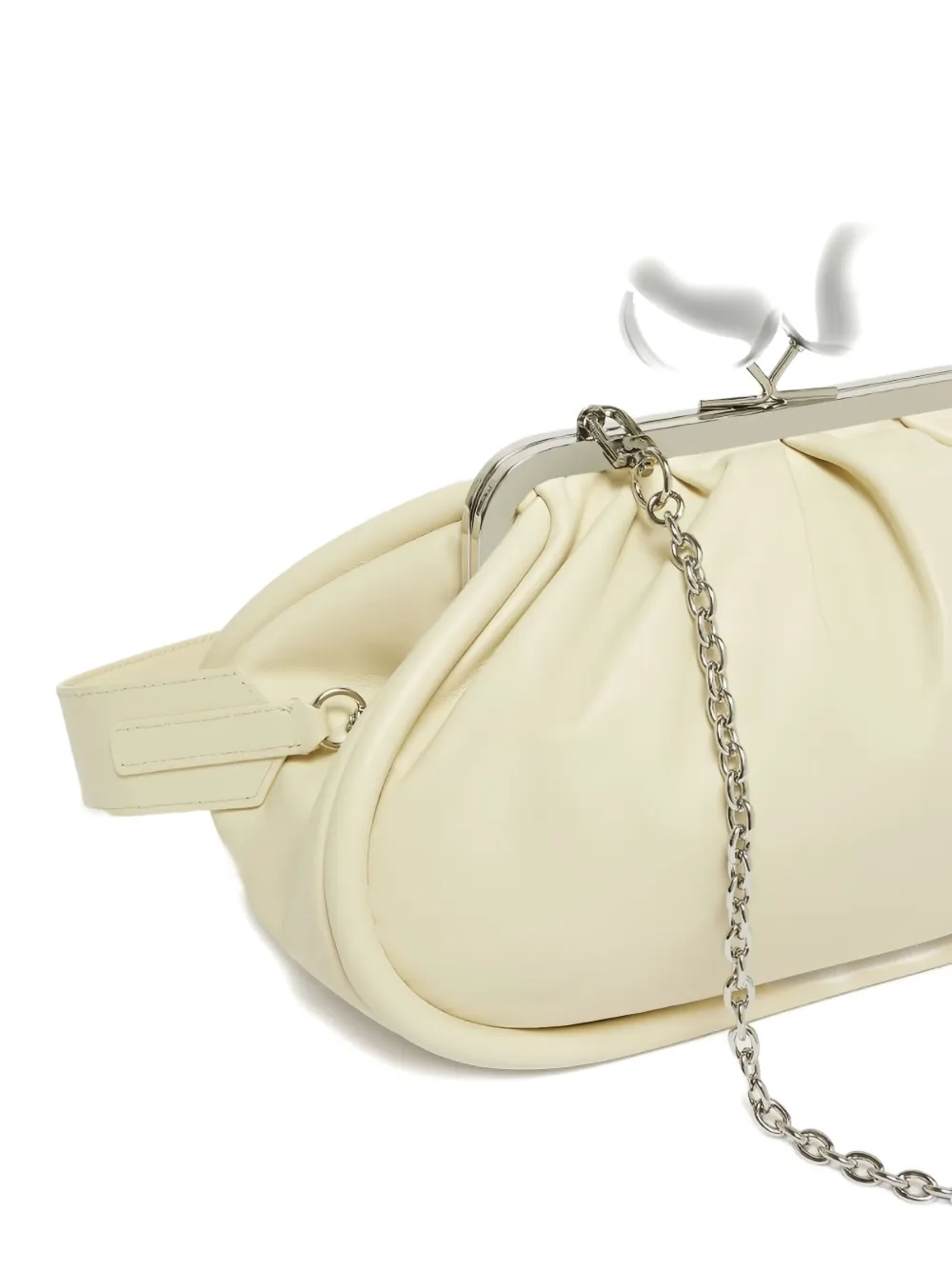 Weekend Max Mara Small Milvanew Pleated Ball-embellished Clush Bag In Neutral