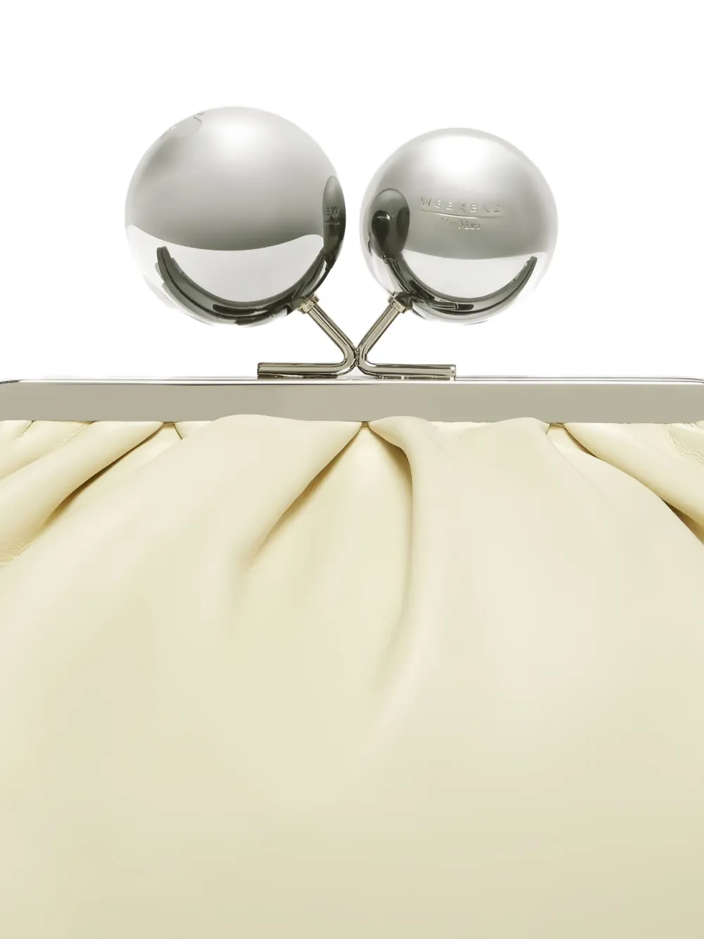 Weekend Max Mara Kleine Milvanew clutch verfraaid met bal en plooien Beige