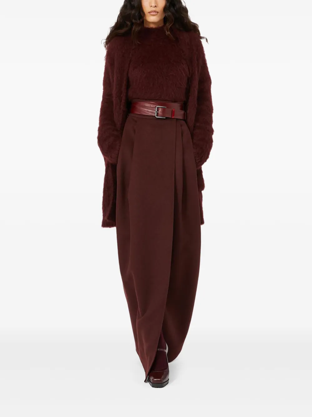 Max Mara pleated wrap skirt - Rood