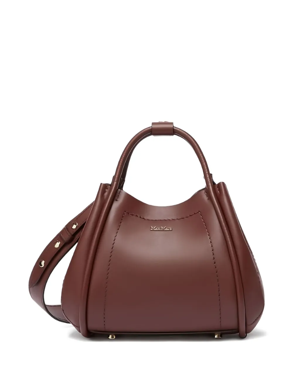 Max Mara Curved-panel Leather Tote Bag In Red
