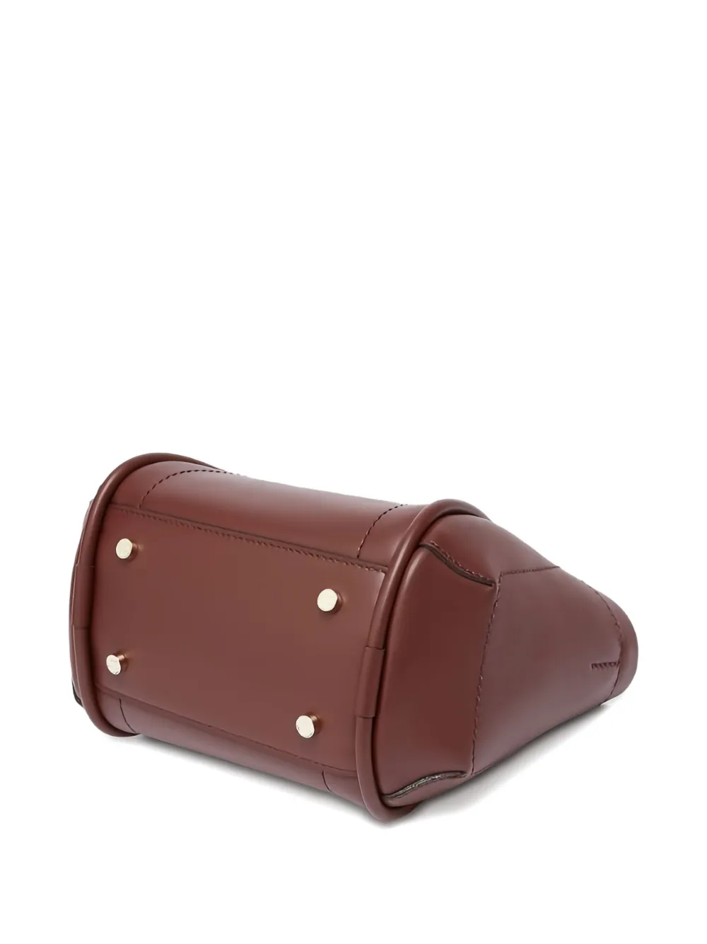 Max Mara Curved-panel Leather Tote Bag In Red