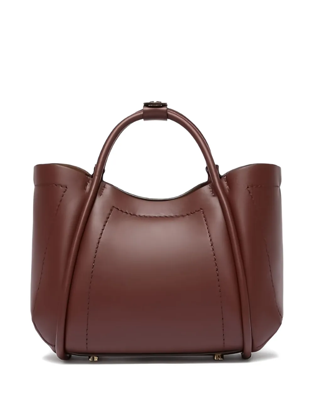 Max Mara curved-top leather handbag - Rood