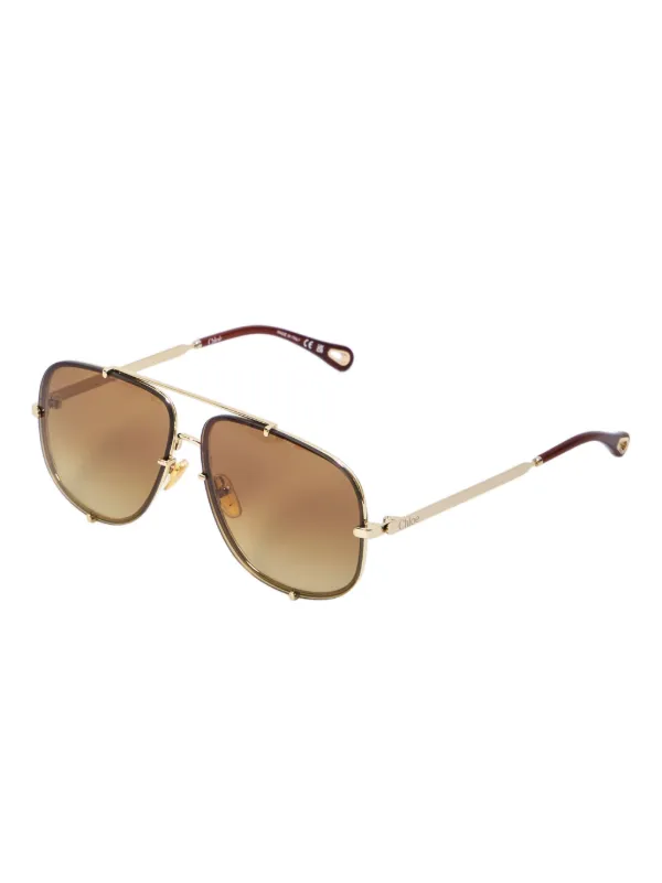 Chloé Eyewear グラデーション サングラス | ゴールドトーン | FARFETCH JP