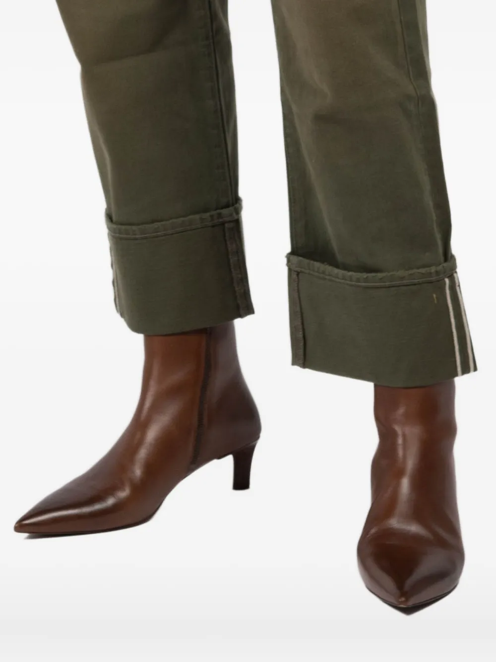 R13 Katoenen jeans met cuffs Groen