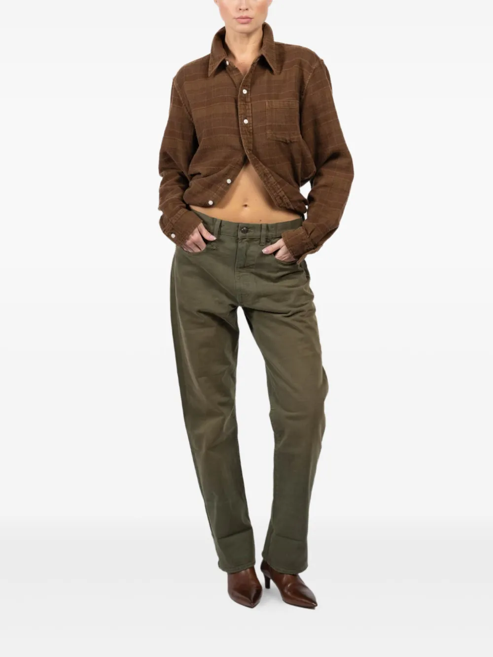 R13 Katoenen jeans met cuffs Groen