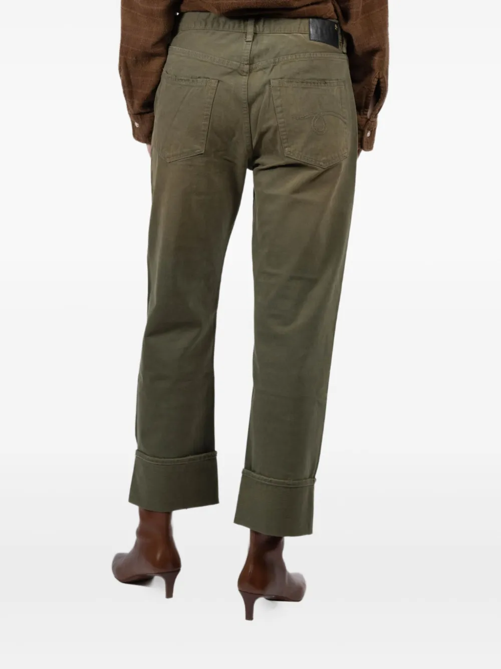 R13 Katoenen jeans met cuffs Groen