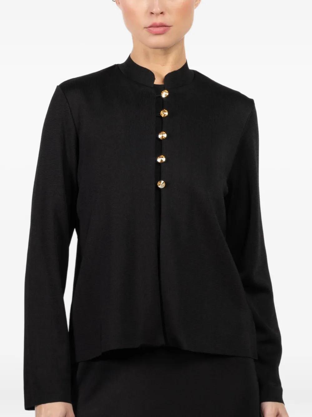 La Galpa blouse à col mao | noir | Image 1