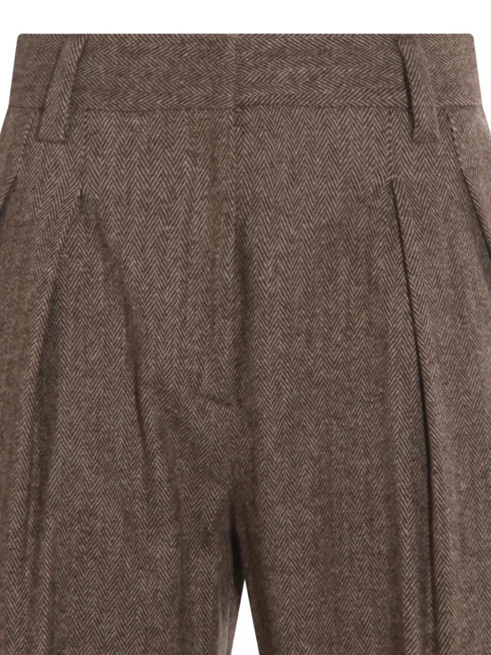 Antonelli Broek met visgraatpatroon Bruin