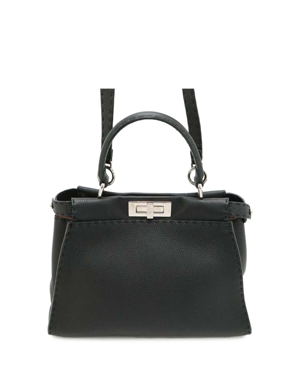 Fendi Pre-Owned 2000-2010 Medium Leather Peekaboo Selleria satchel | Black | Image 1