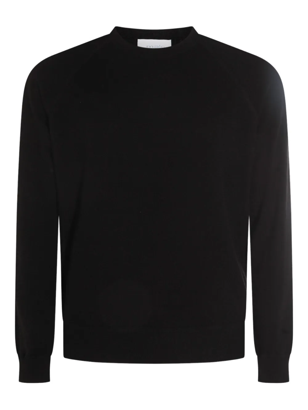 Malo Ribbed Crewneck Sweater With Long Sleeves In Black