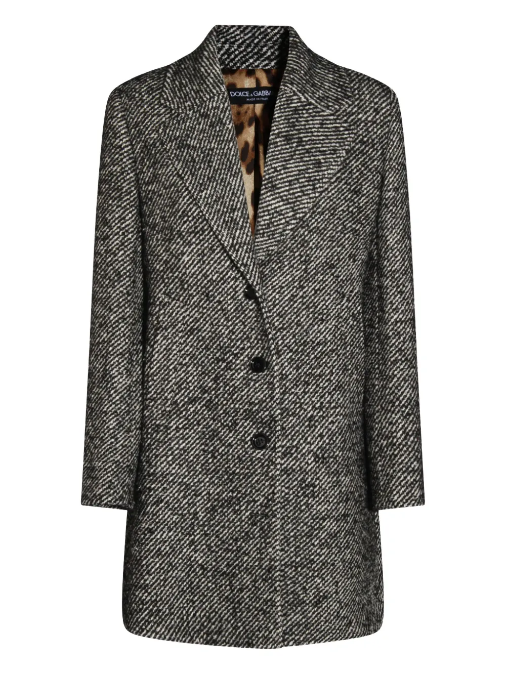 Dolce & Gabbana herringbone tweed coat | Black | Image 1