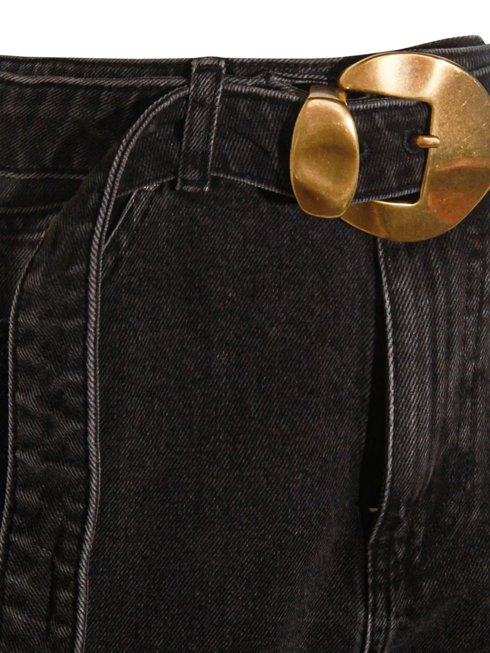 Twinset Straight Trousers With Belt And Pockets In Black