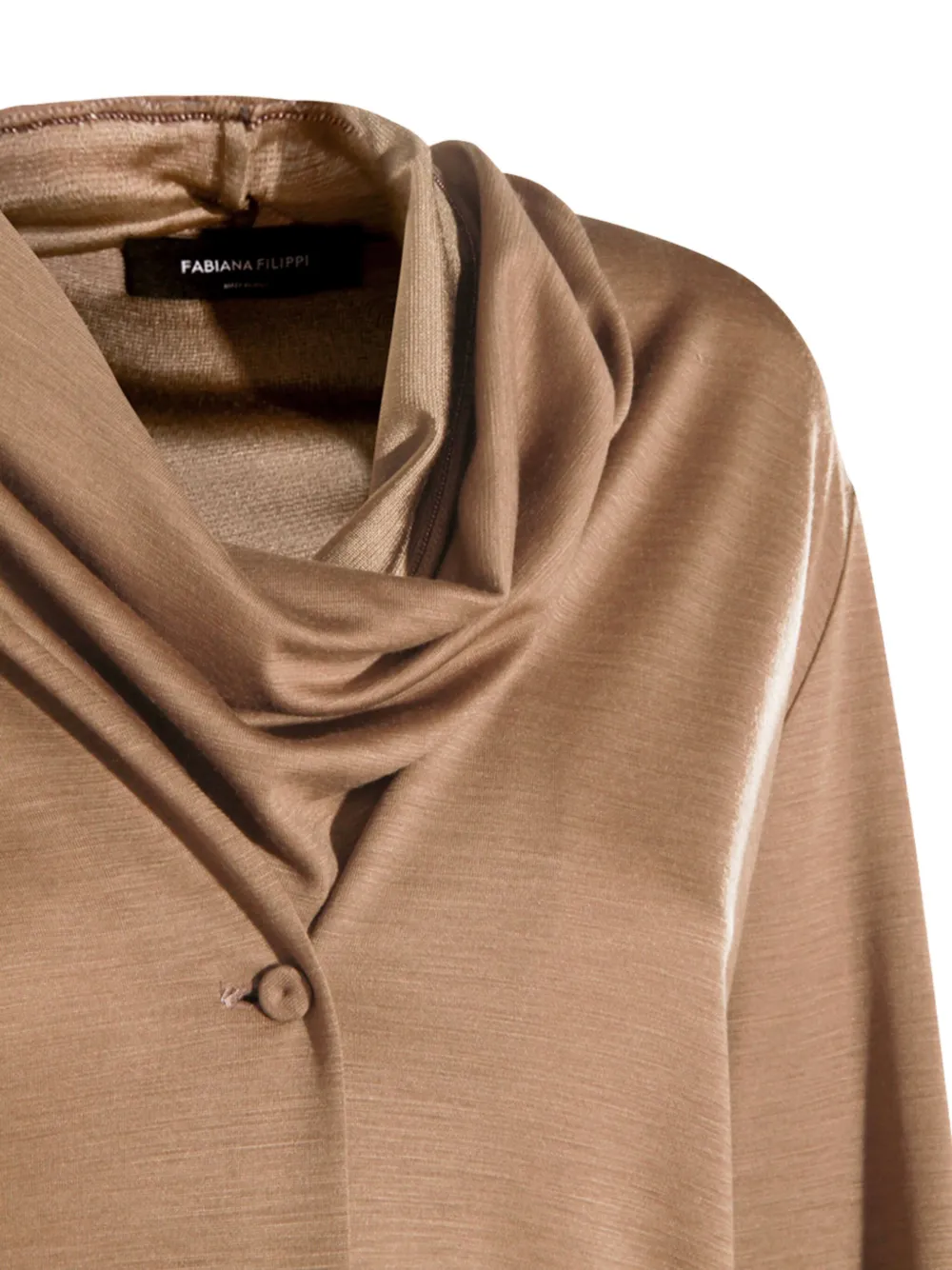 Fabiana Filippi Cowl-neck Button Shirt In Brown