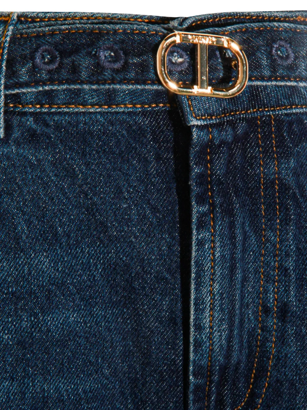 Twinset Wide-leg Cotton Jeans In Blue
