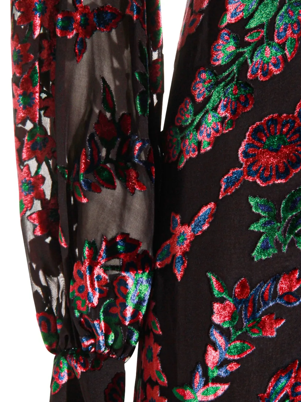 ETRO Fluwelen maxi-jurk met bloemenprint Blauw