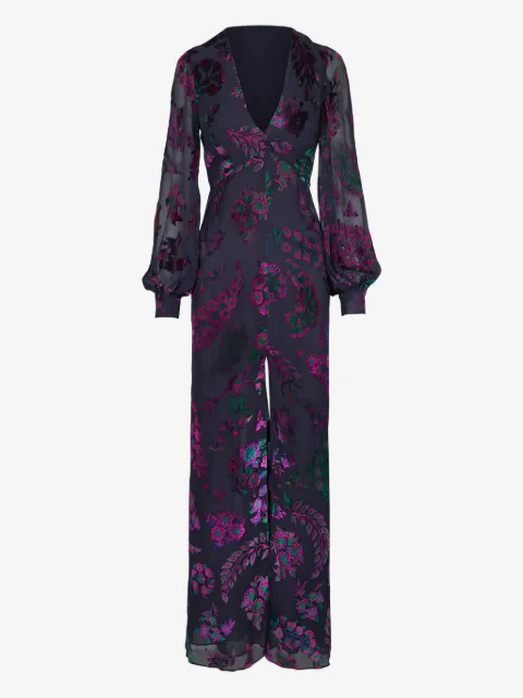 ETRO floral-velvet maxi dress