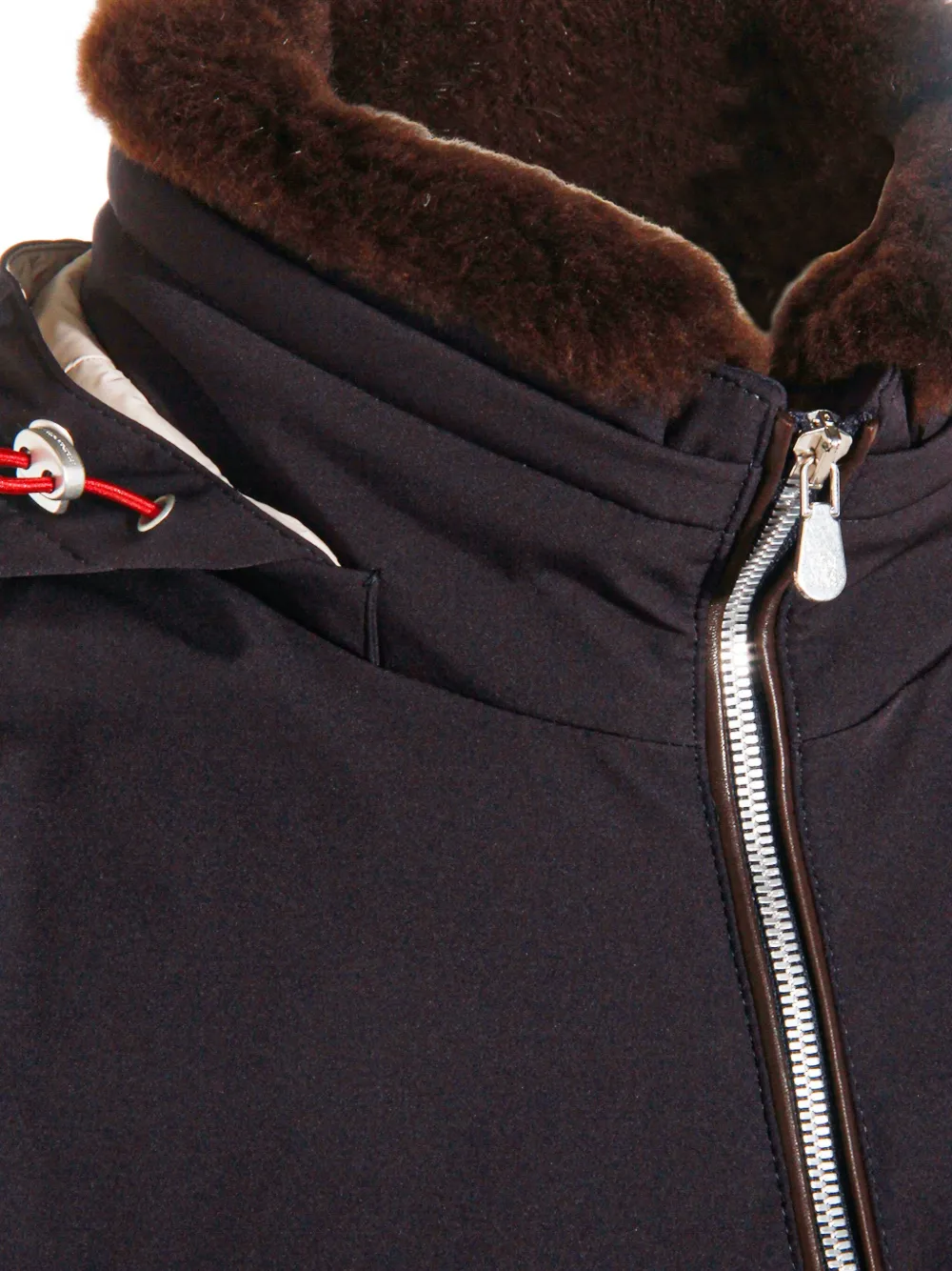 Brunello Cucinelli Sleeveless Hooded Down Jacket Side Zip Pockets In Brown