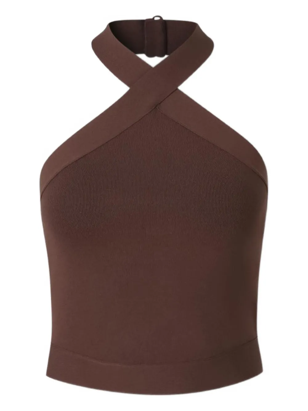 Cult Gaia cross-neck ribbed top | Brown | Image 1