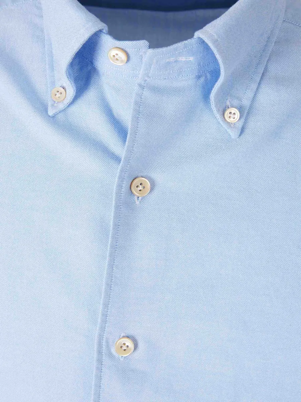 Luigi Borrelli Solid Cotton Shirt In Blue