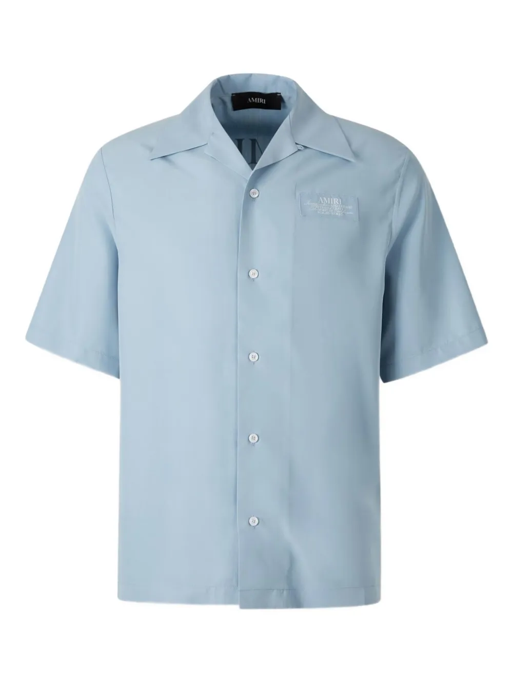 AMIRI logo-patch short-sleeve shirt | Blue | Image 1