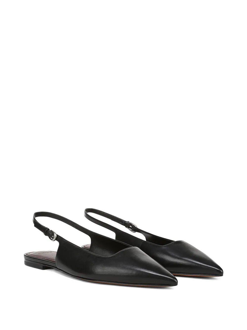Vince Gracy platte slingback pumps met puntige neus Zwart