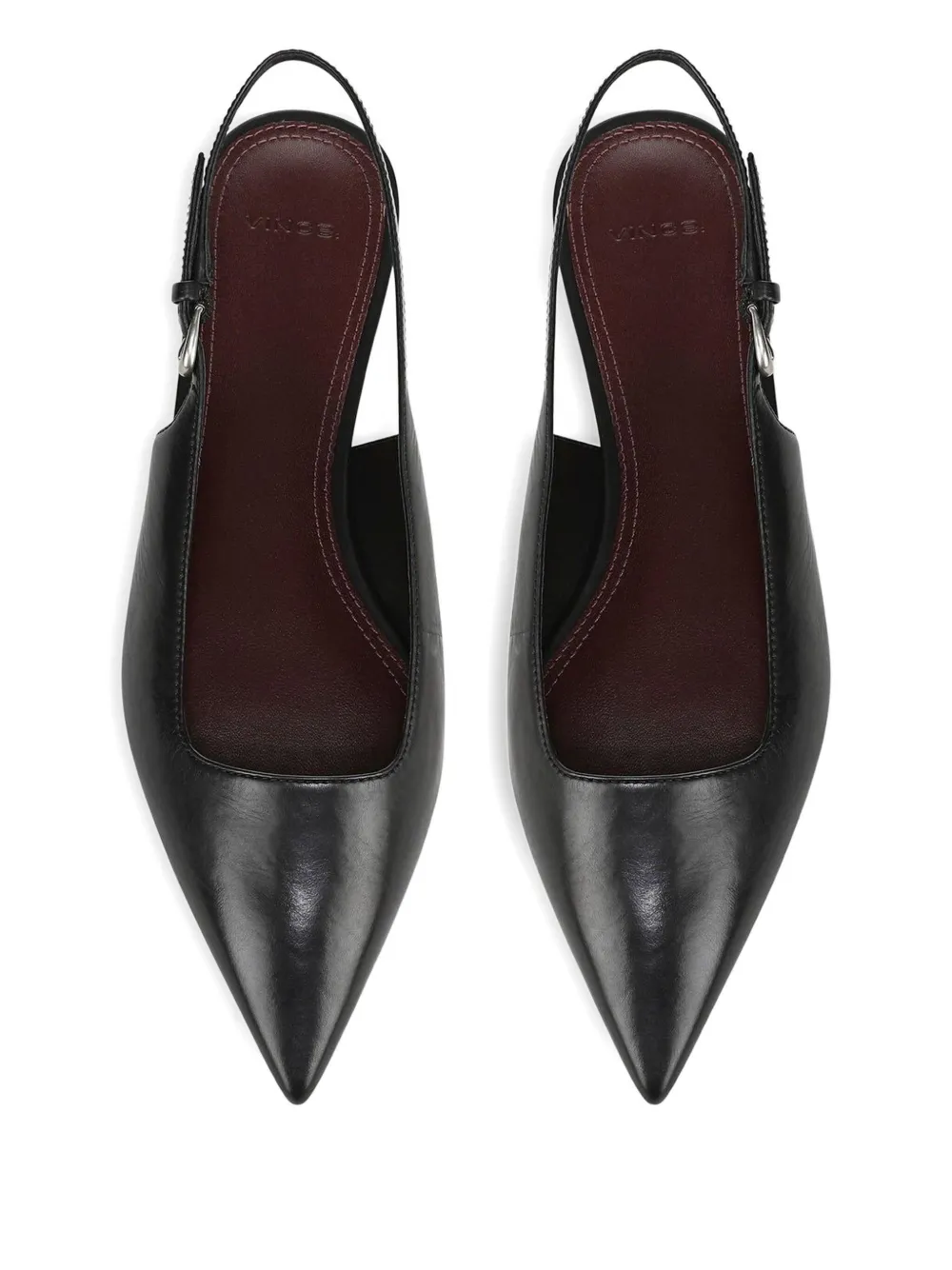 Vince Gracy platte slingback pumps met puntige neus Zwart
