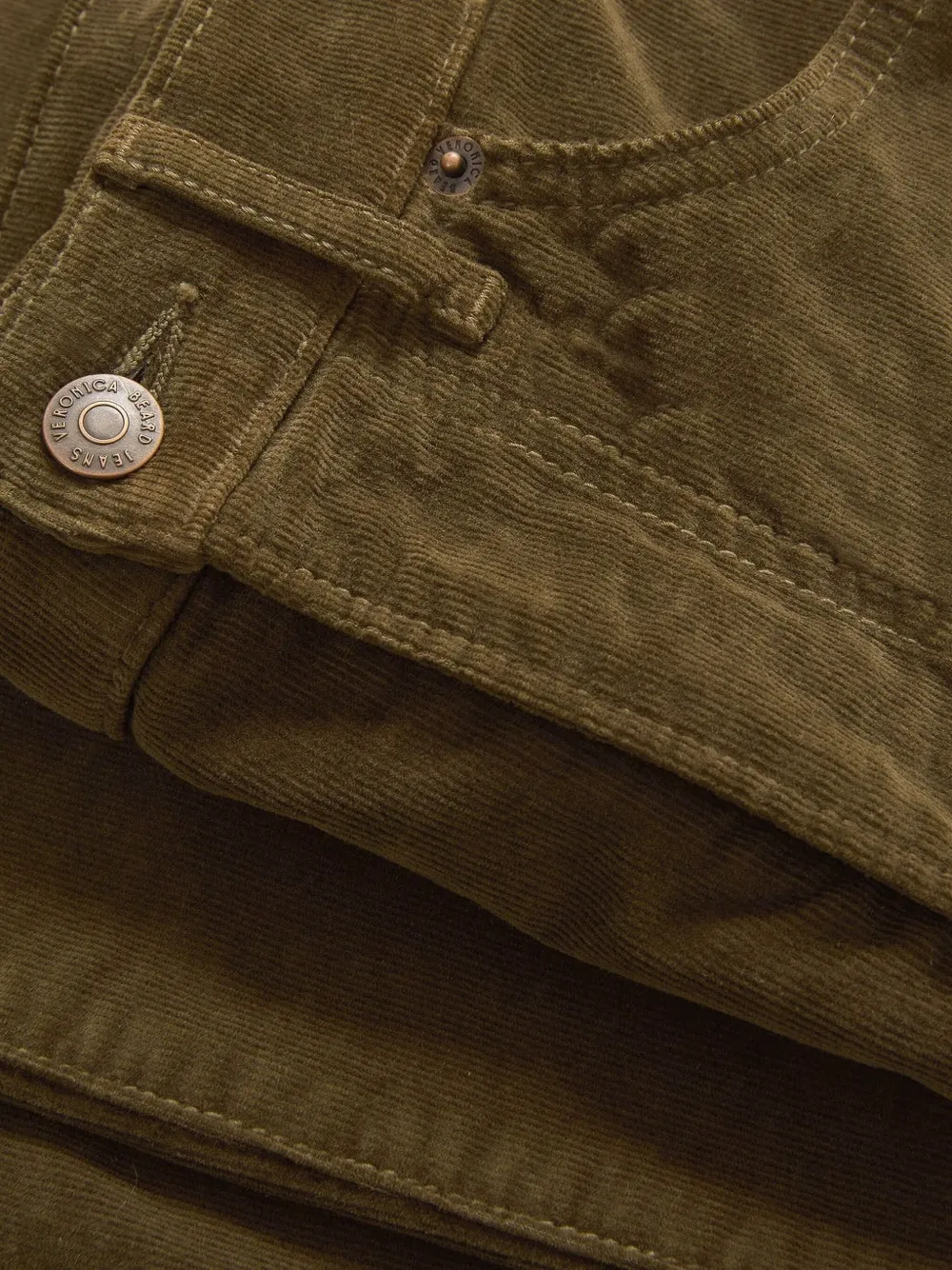 Veronica Beard Carson Corduroy Flared Jeans In Green