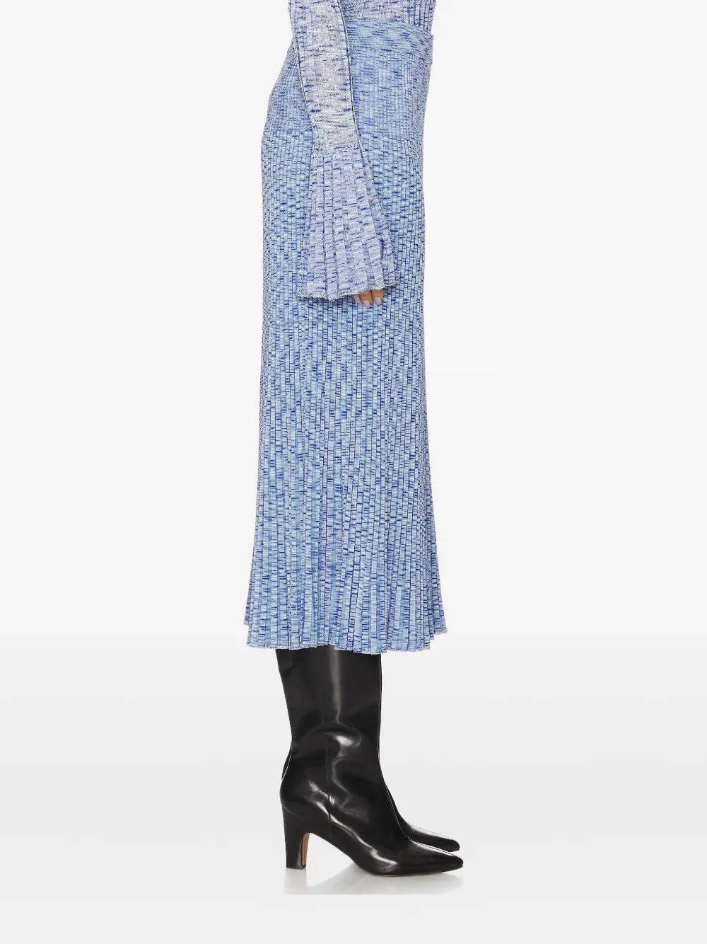 Zimmermann Mouline Pleated Midi Skirt In Blue