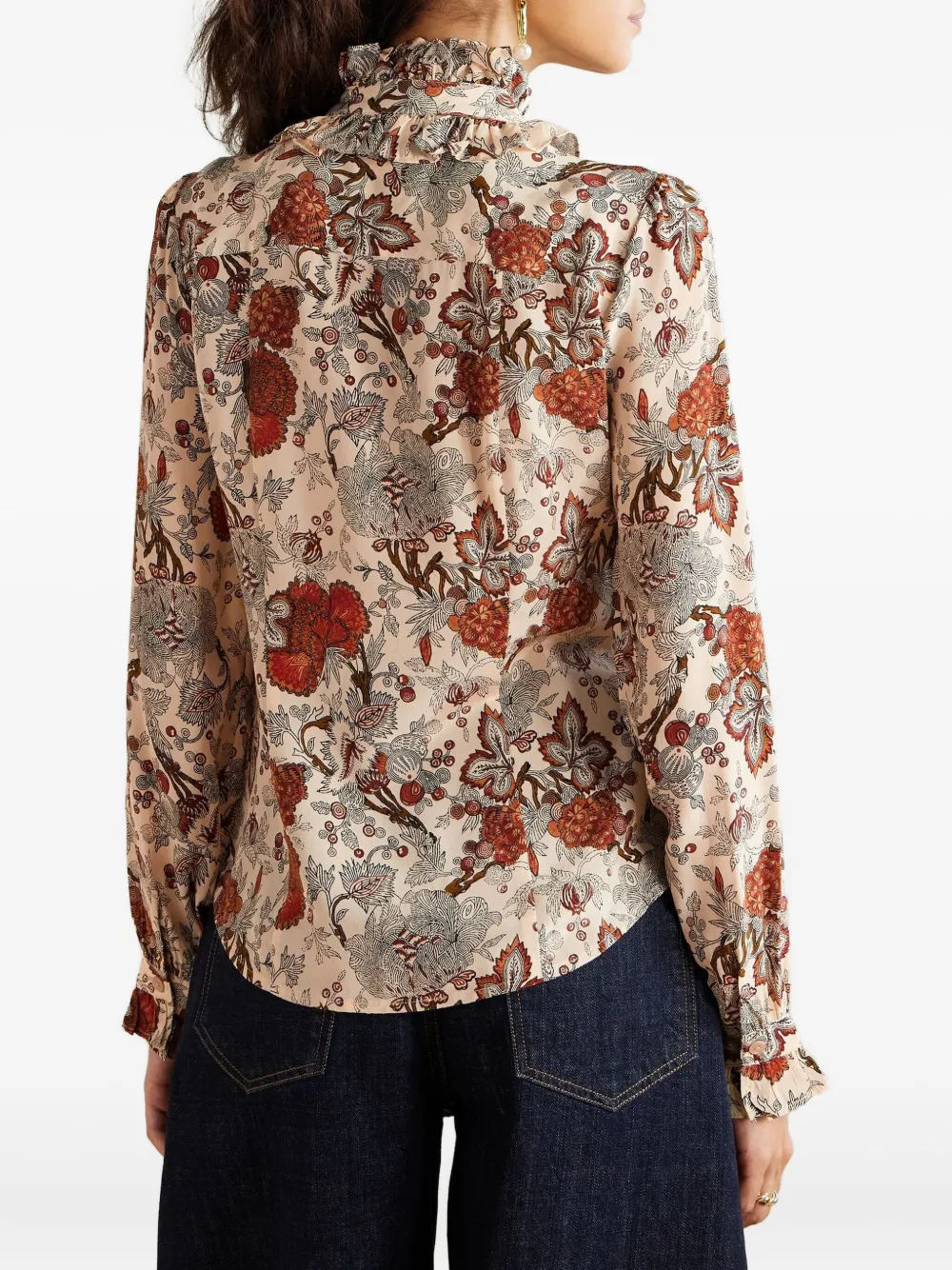 Ulla Johnson Catroux Ruffled Silk Top In Multi
