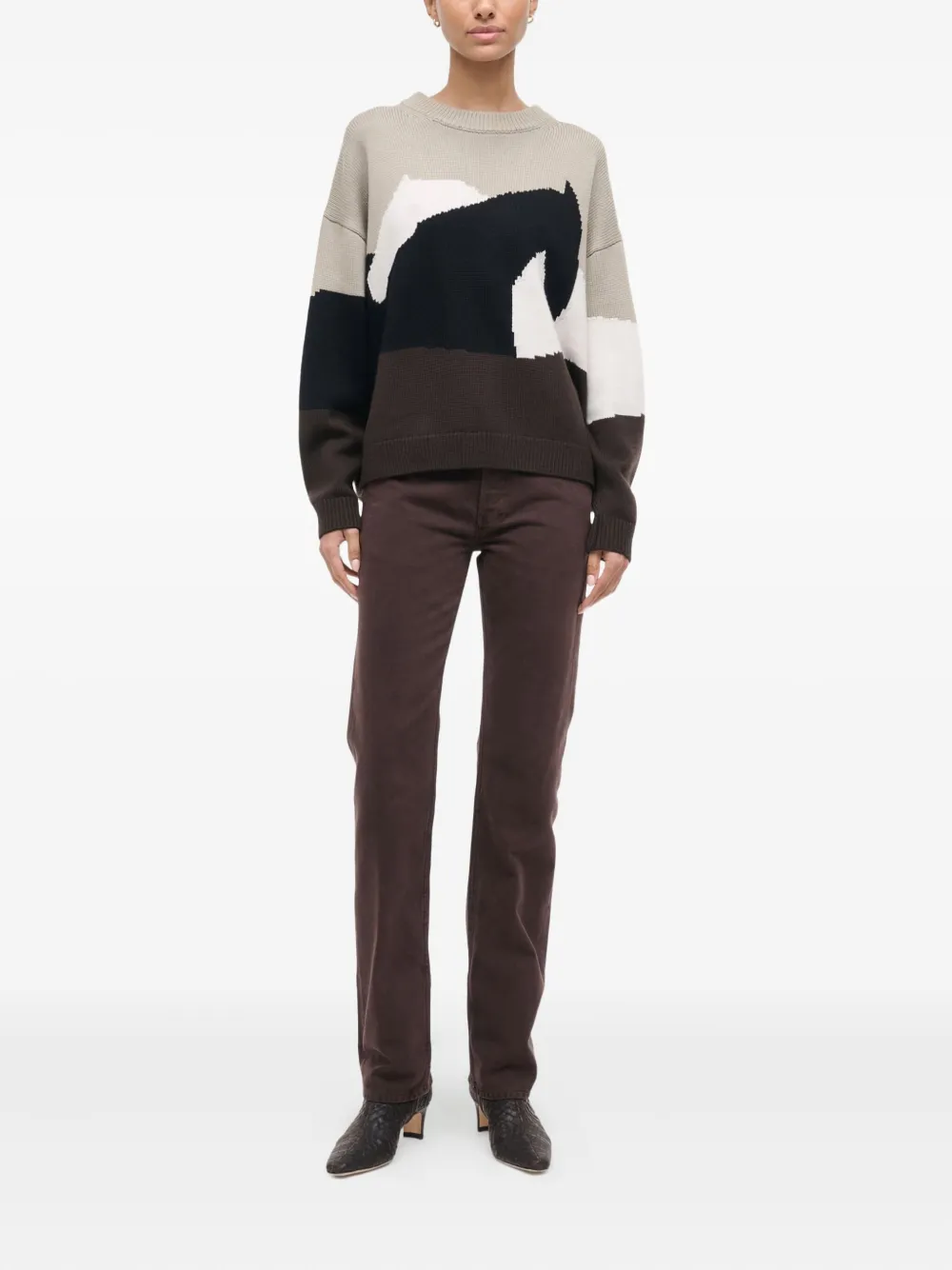Staud Giada Dropped-shoulder Sweater In Multi