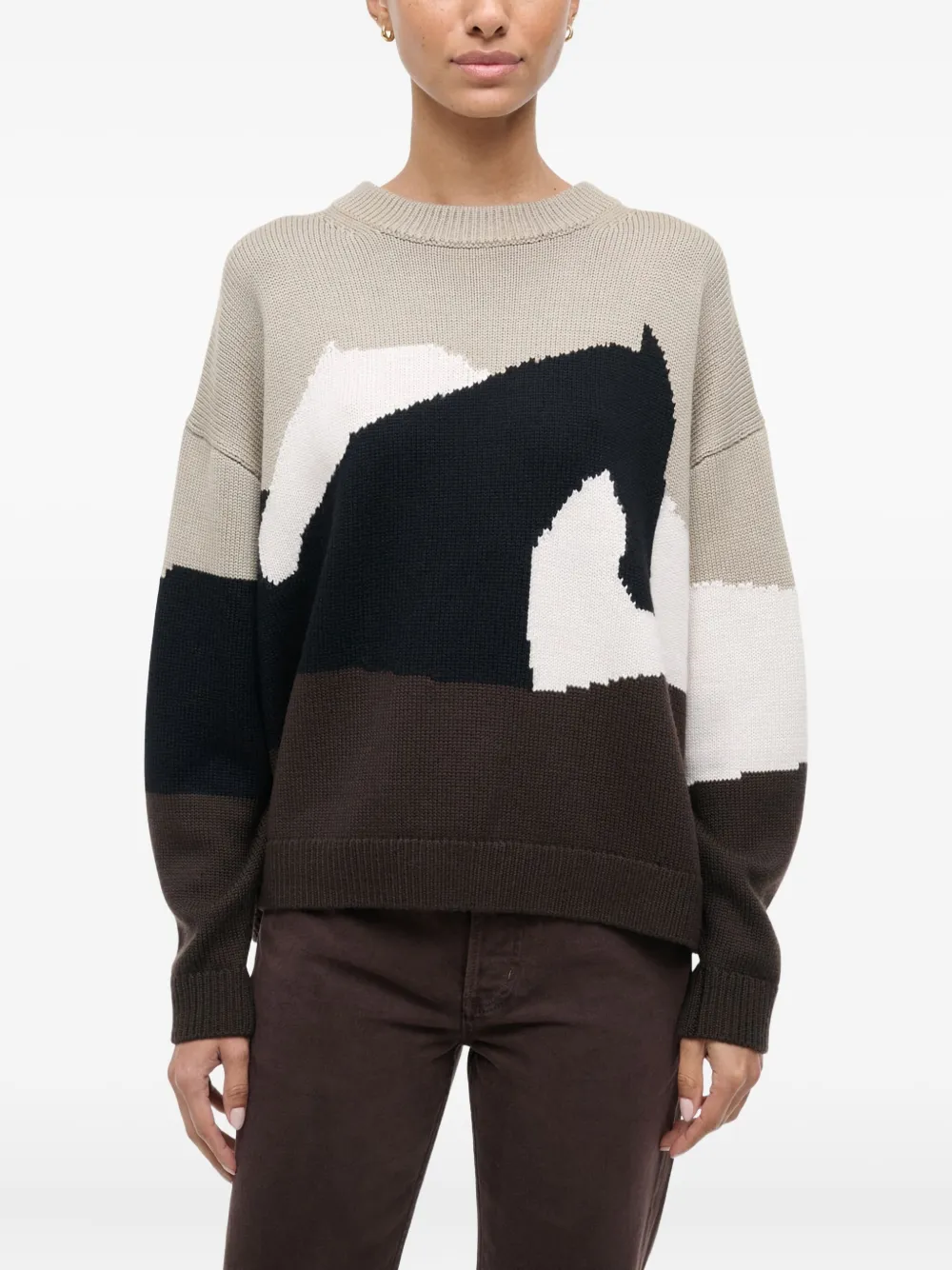 Staud Giada Dropped-shoulder Sweater In Multi