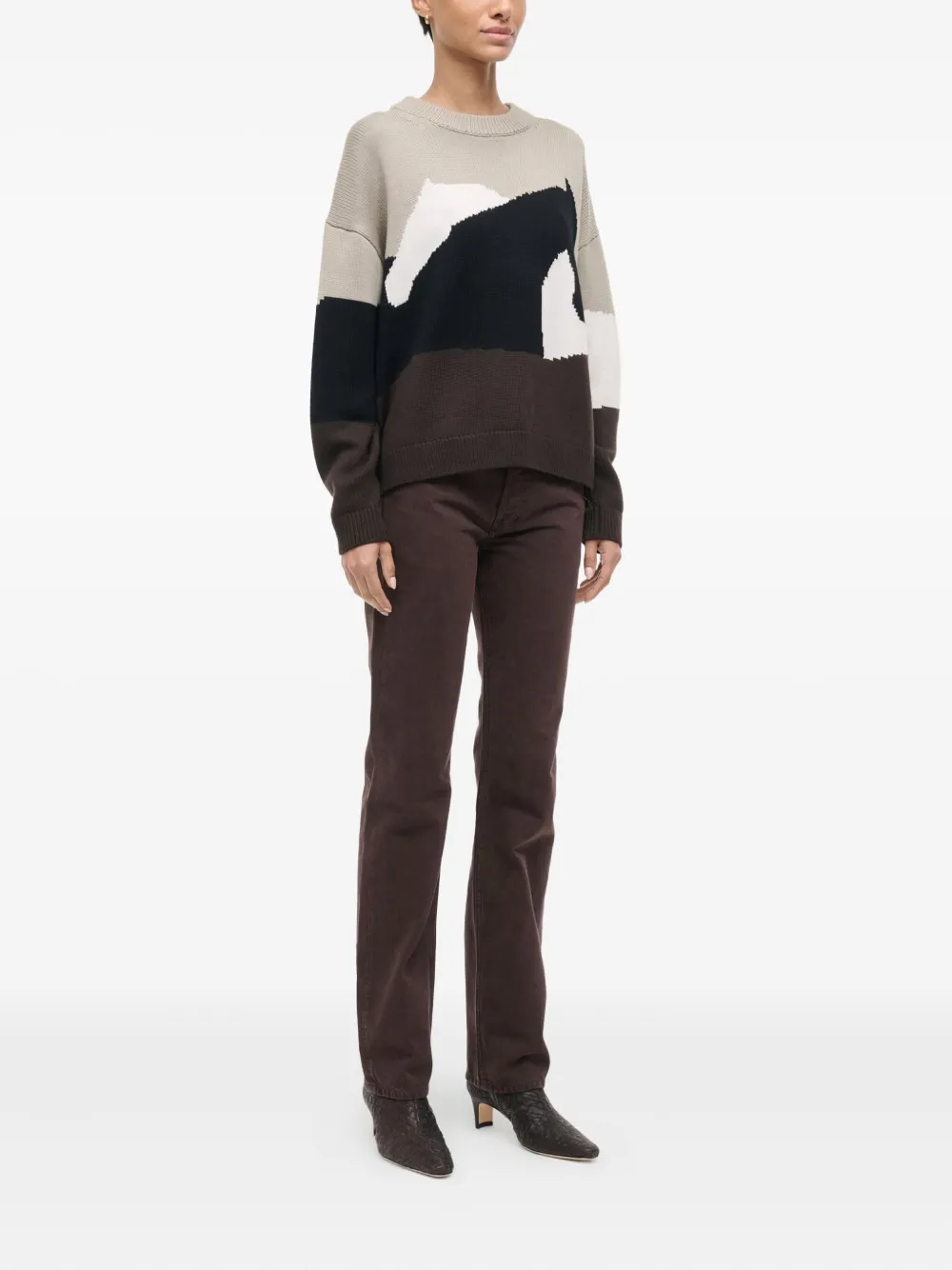 Staud Giada Dropped-shoulder Sweater In Multi