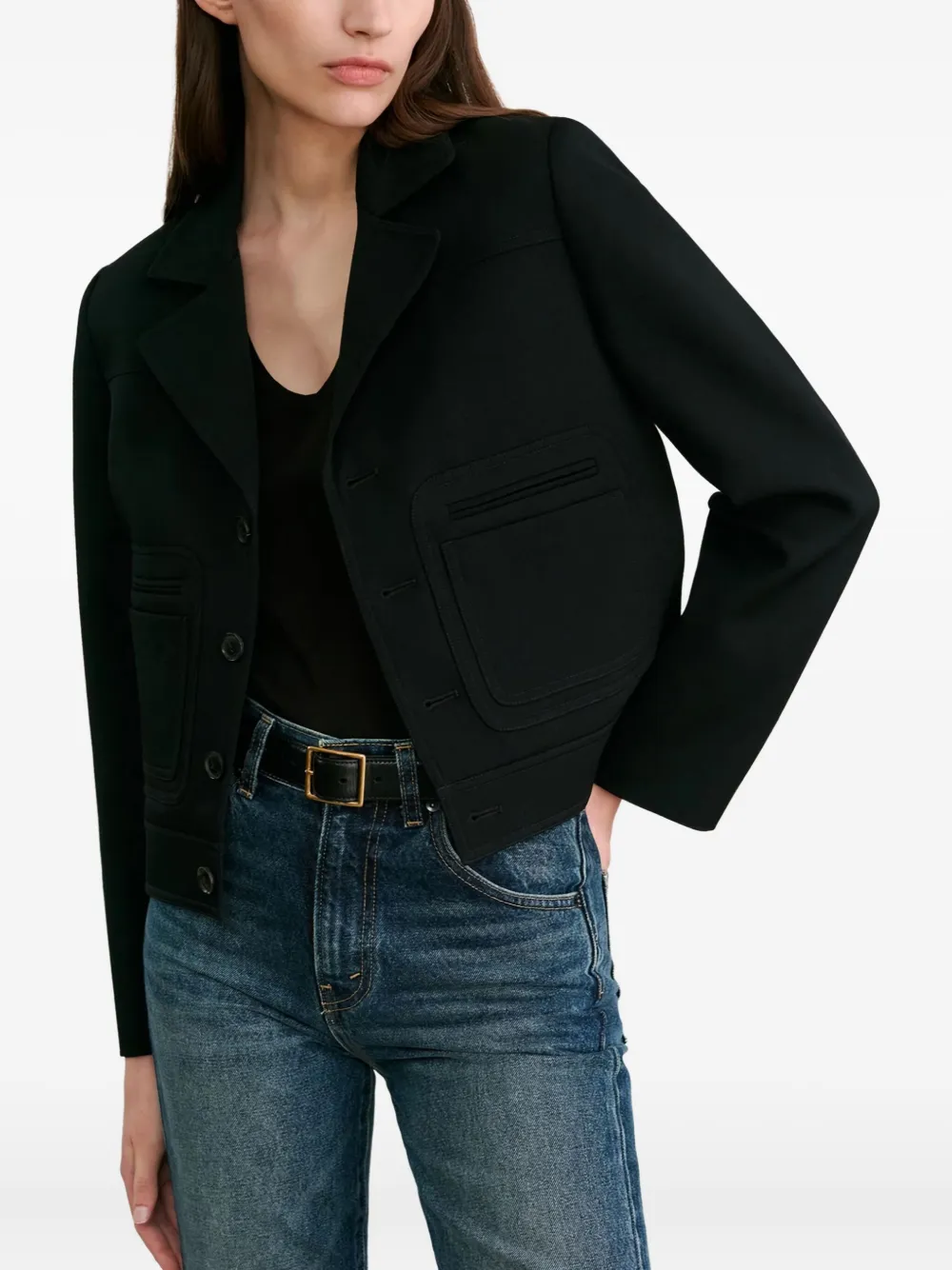 Nili Lotan Georgy jack met revers kraag Zwart