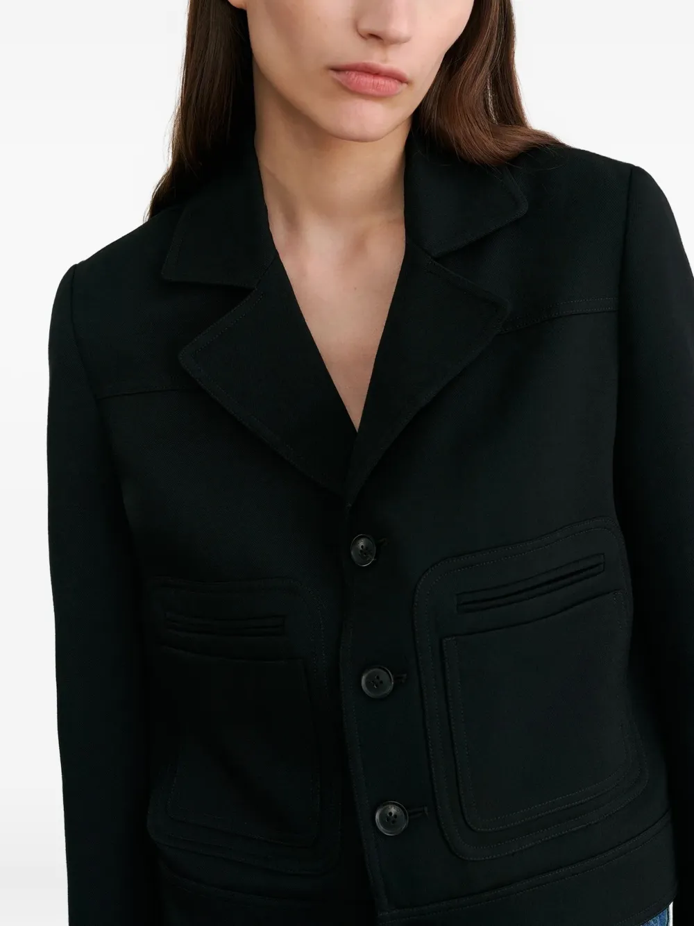 Nili Lotan Georgy jack met revers kraag Zwart