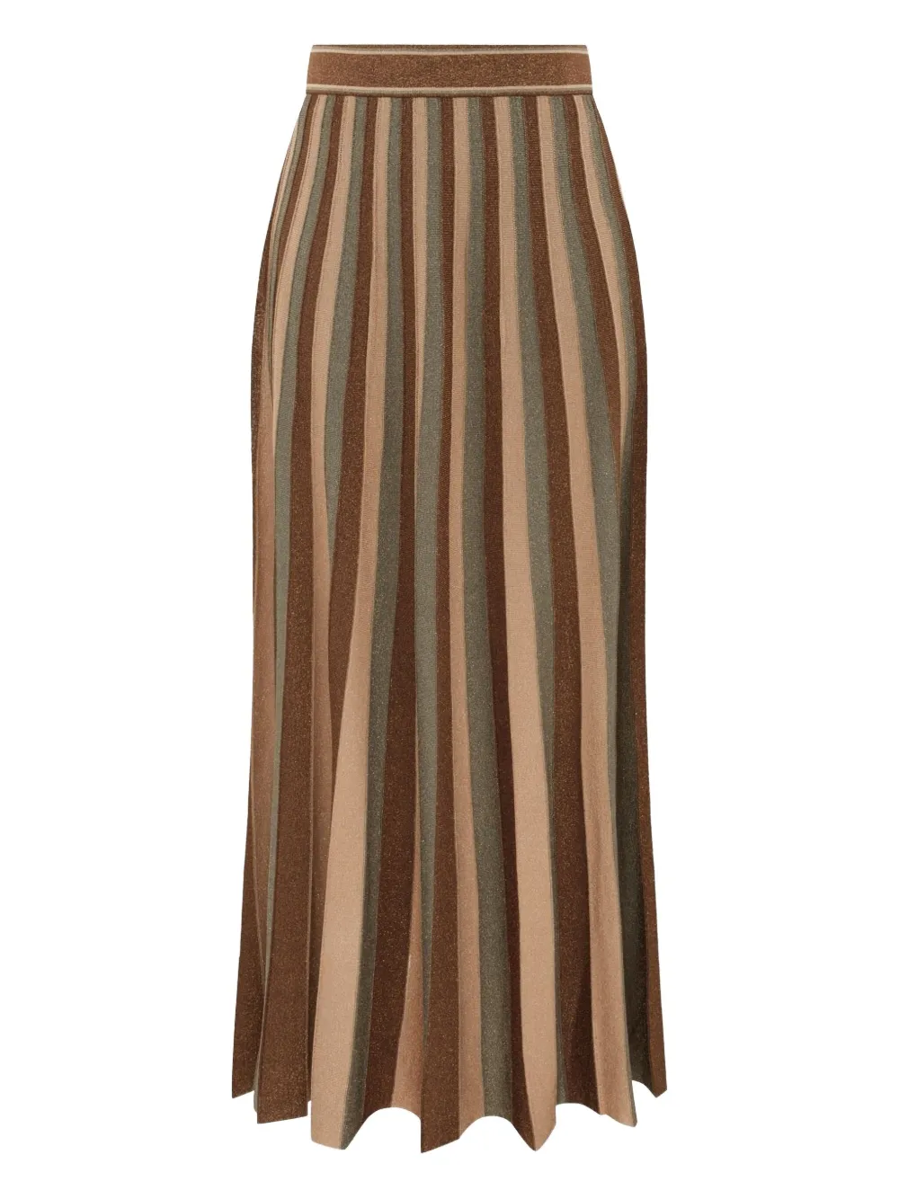 Zimmermann Hypnotic Metallic Striped Midi Skirt In Multi