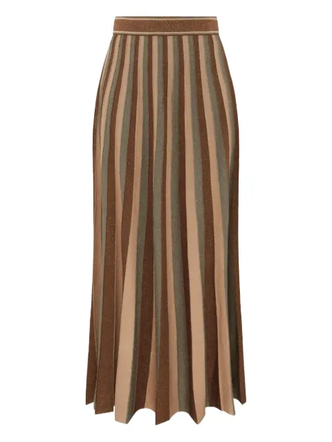 ZIMMERMANN Hypnotic metallic striped midi skirt