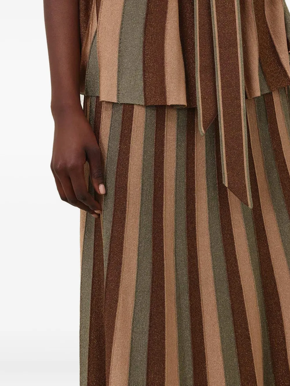 Zimmermann Hypnotic Metallic Striped Midi Skirt In Multi