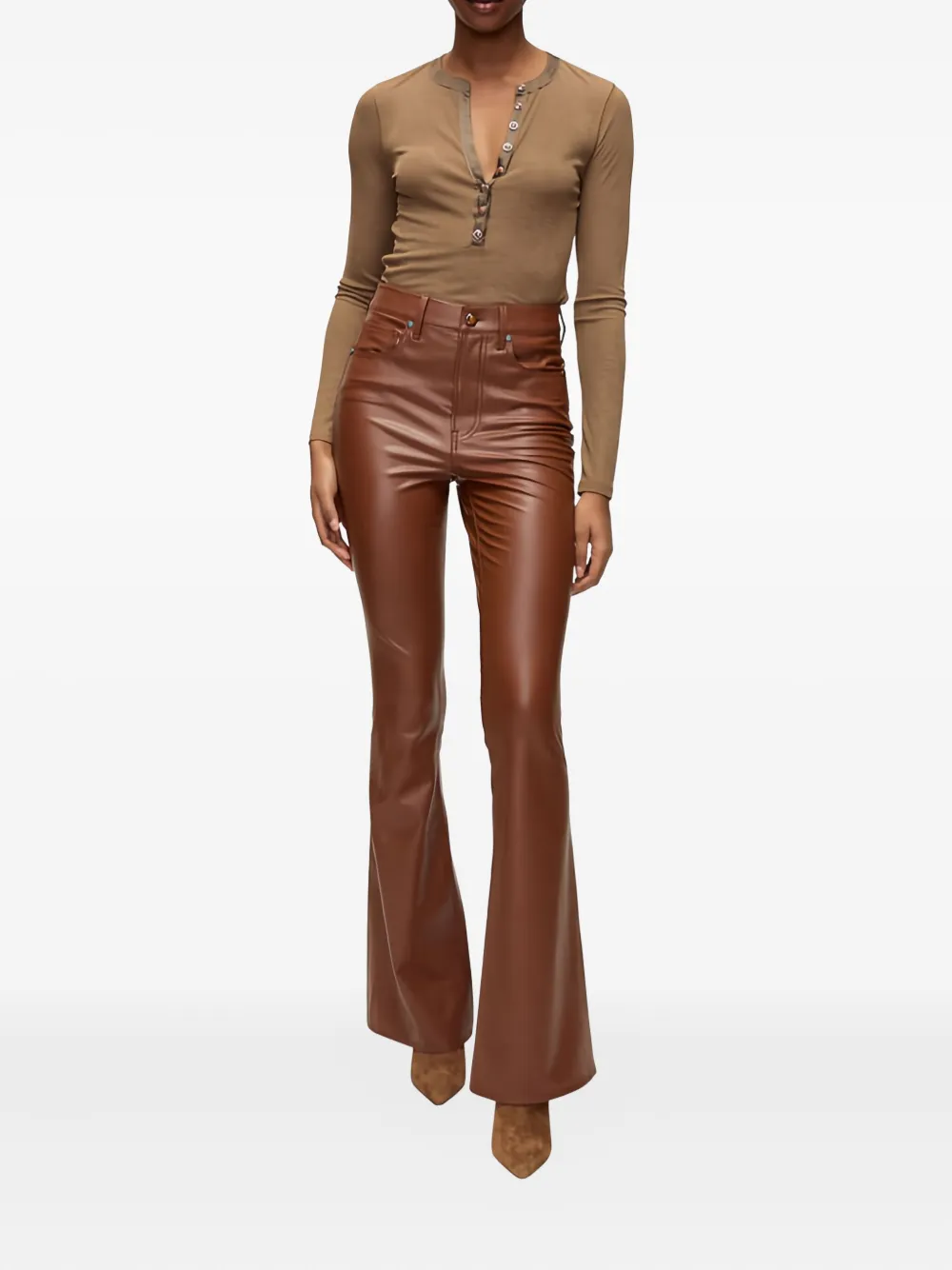 Veronica Beard Beverly Flared Trousers In Brown