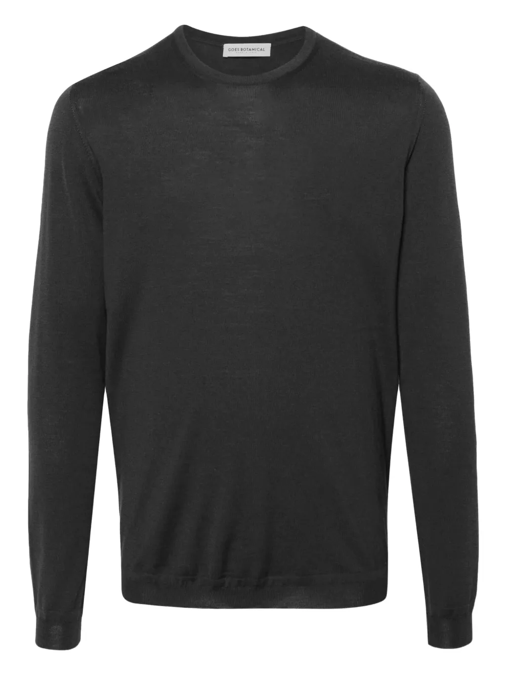 Goes Botanical Long-sleeve Crew-neck Sweater In Gray