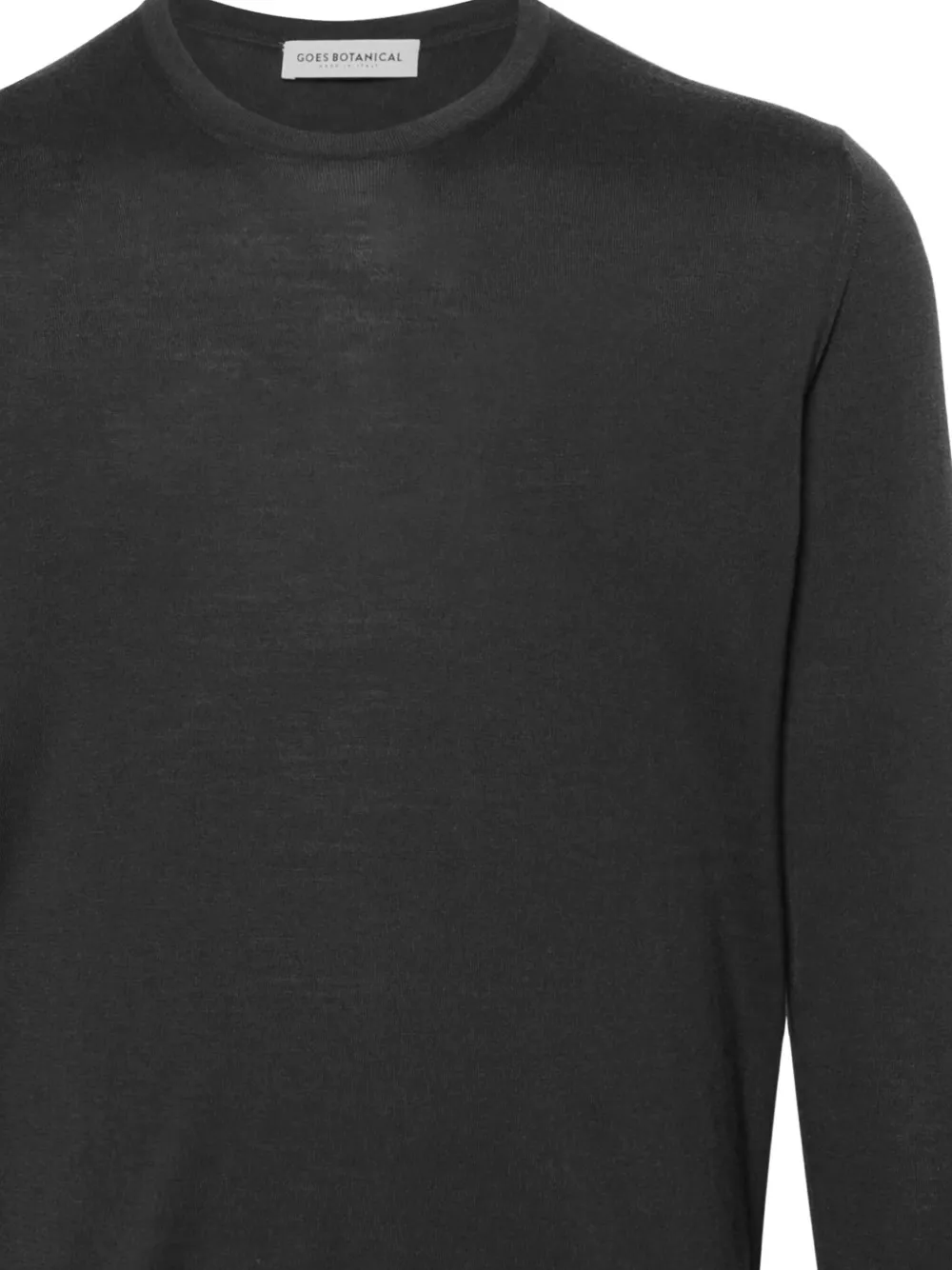 Goes Botanical Long-sleeve Crew-neck Sweater In Gray
