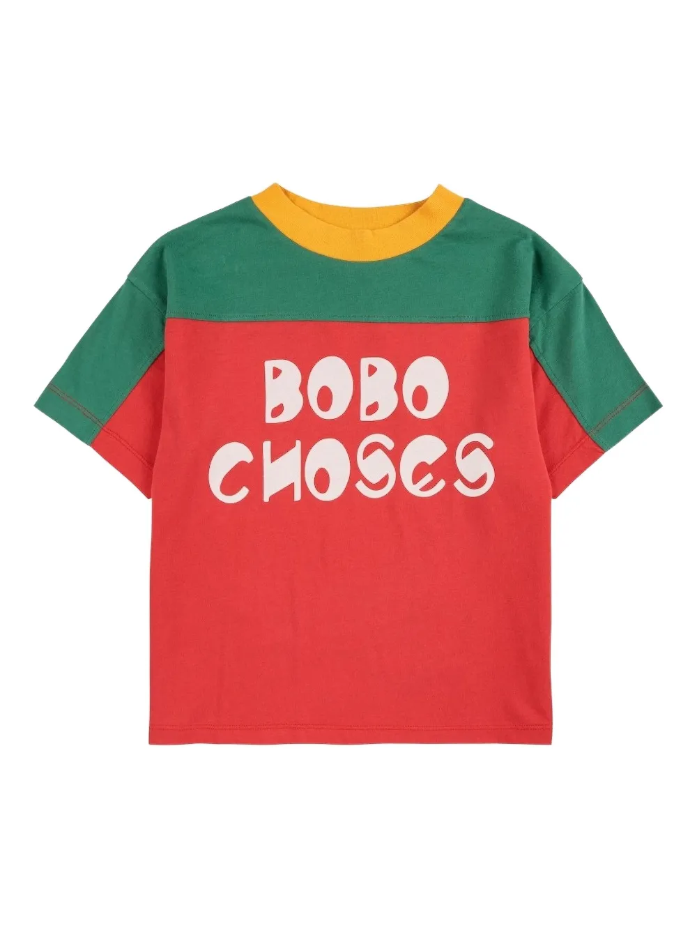 Bobo Choses تيشيرت قطن عضوي متباين الألوان | أحمر | Image 1