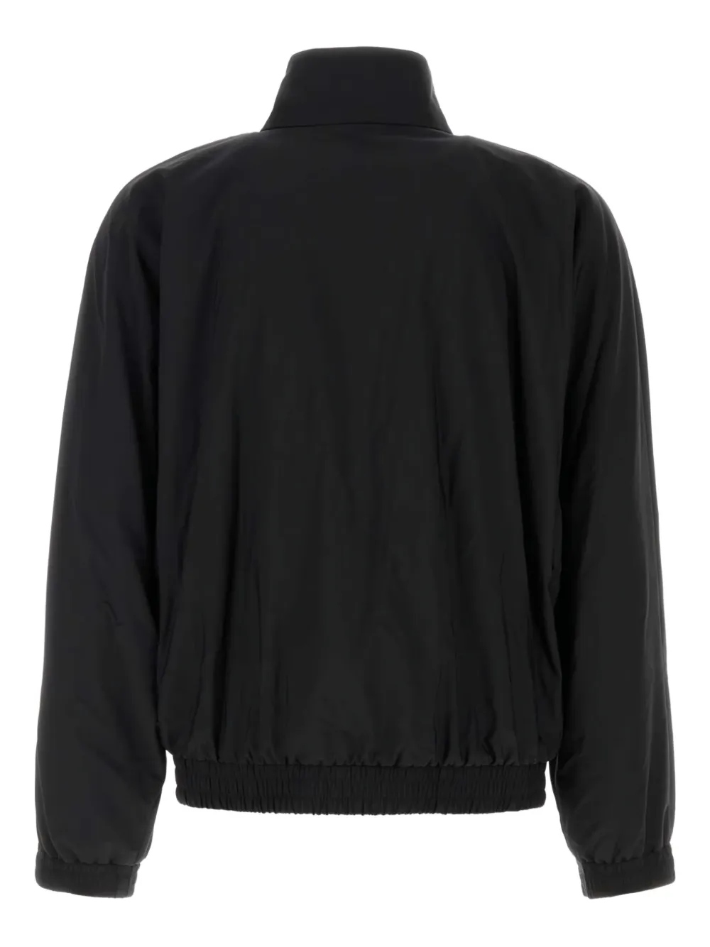 Ferragamo Wool Blend Jacket High Collar In Black