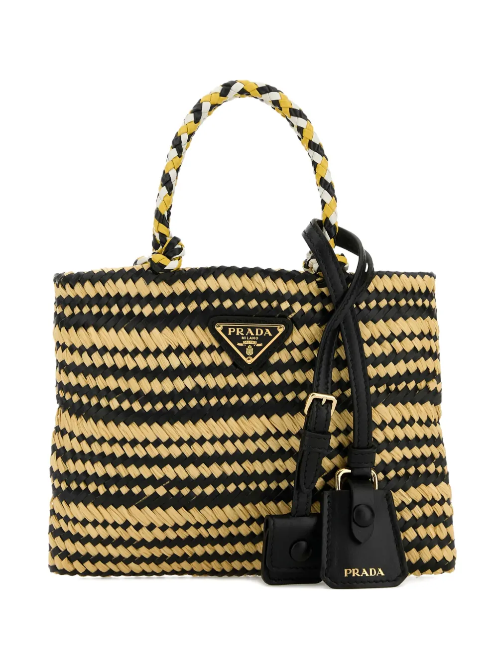 Prada raffia woven tote bag | Neutrals | Image 1