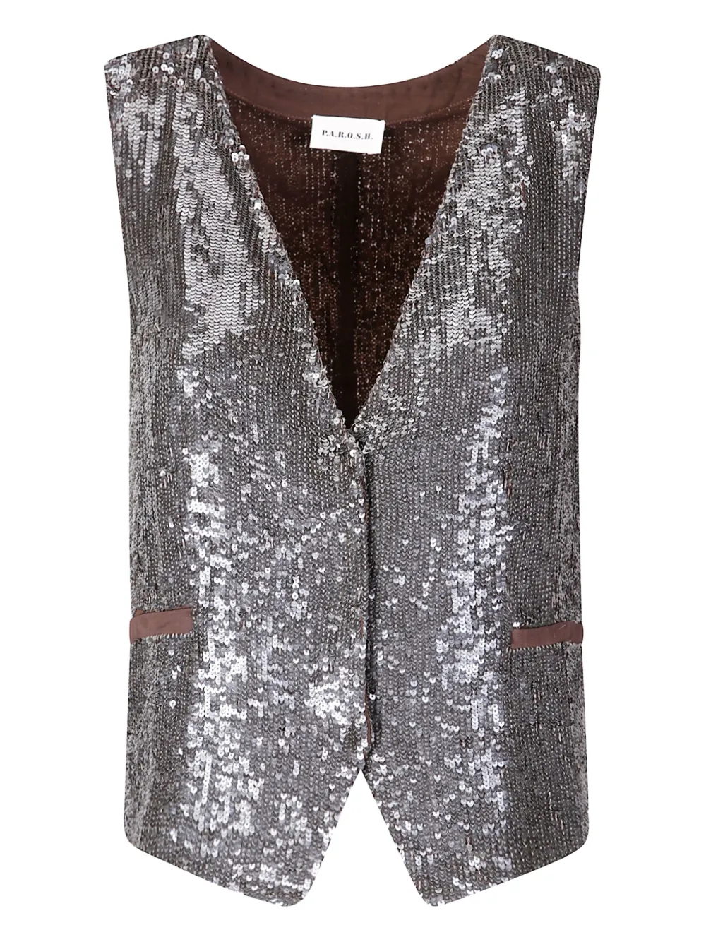 P.A.R.O.S.H. sequined waistcoat | Grey | Image 1