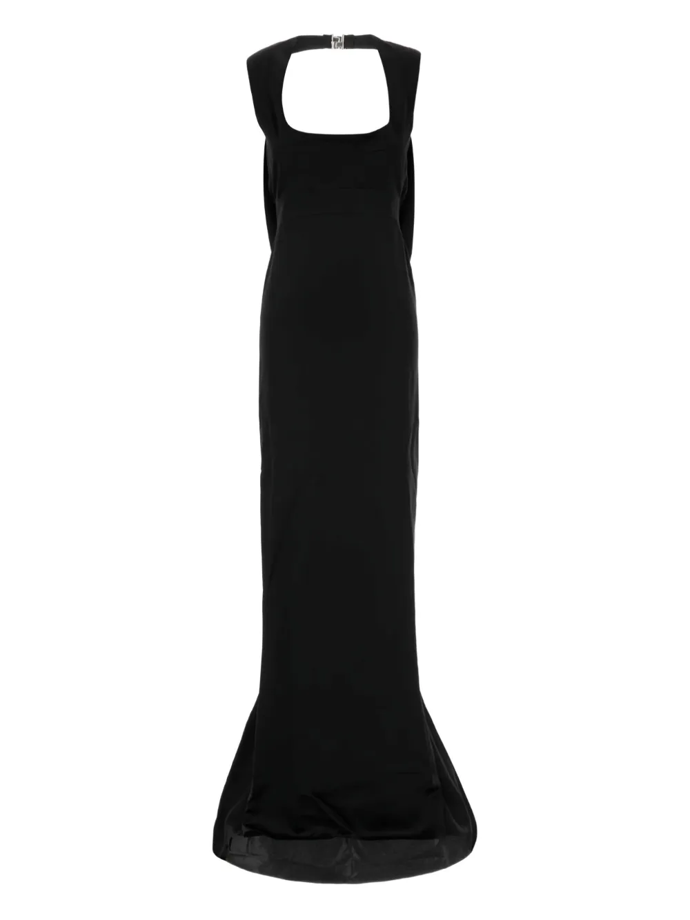Dsquared2 Long Satin Dress Fishtail Hem In Black