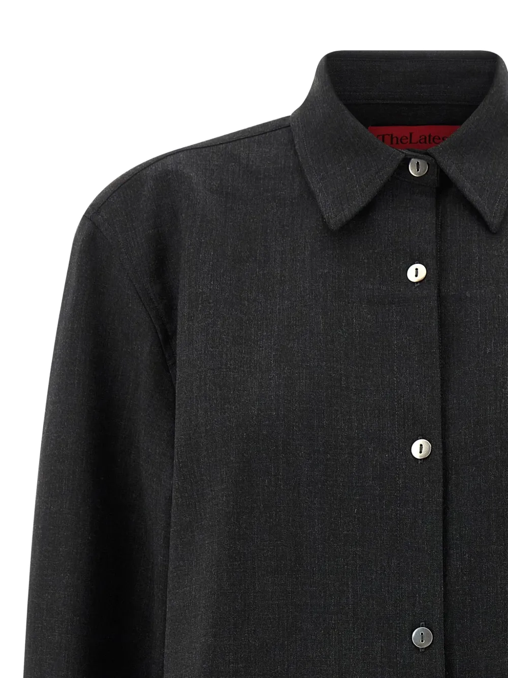 The Latest Black Long-sleeved Shirt With Classic Collar In Gray