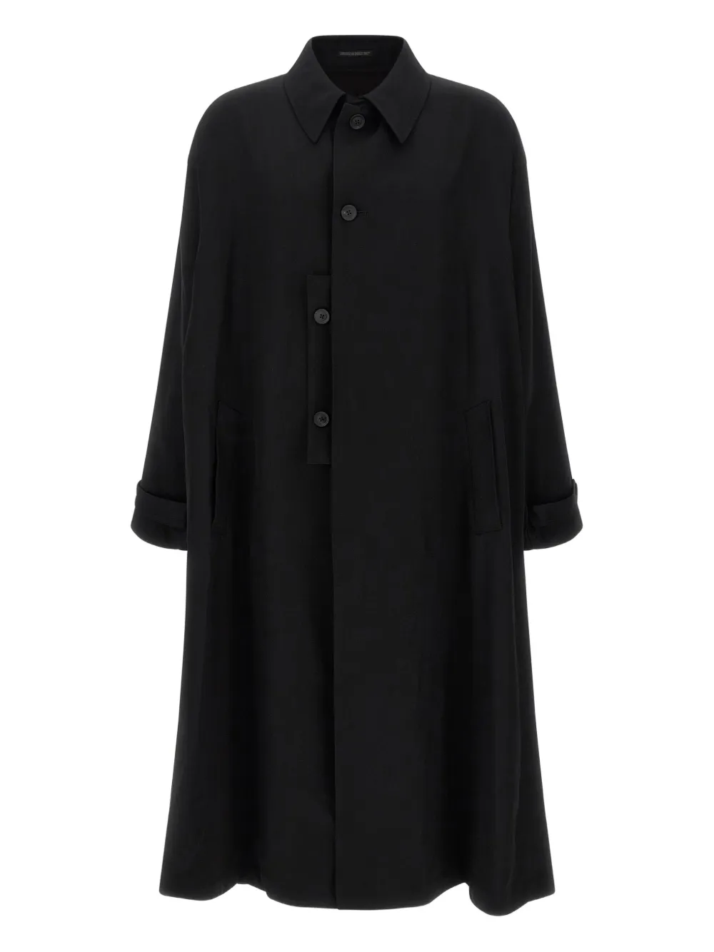 Yohji Yamamoto button-fastening wool coat | Black | Image 1