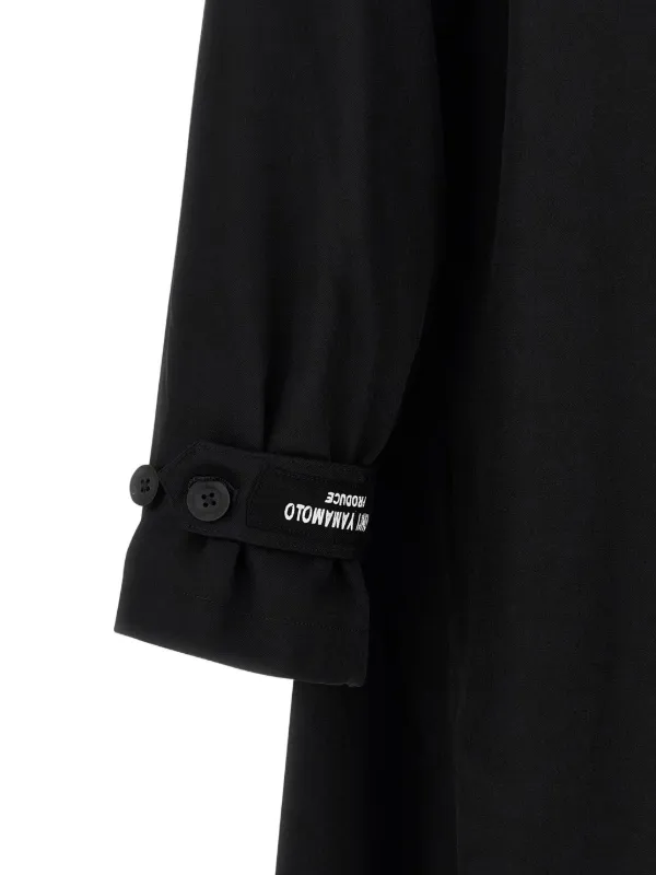 Yohji Yamamoto button-fastening Wool Coat | Black | FARFETCH